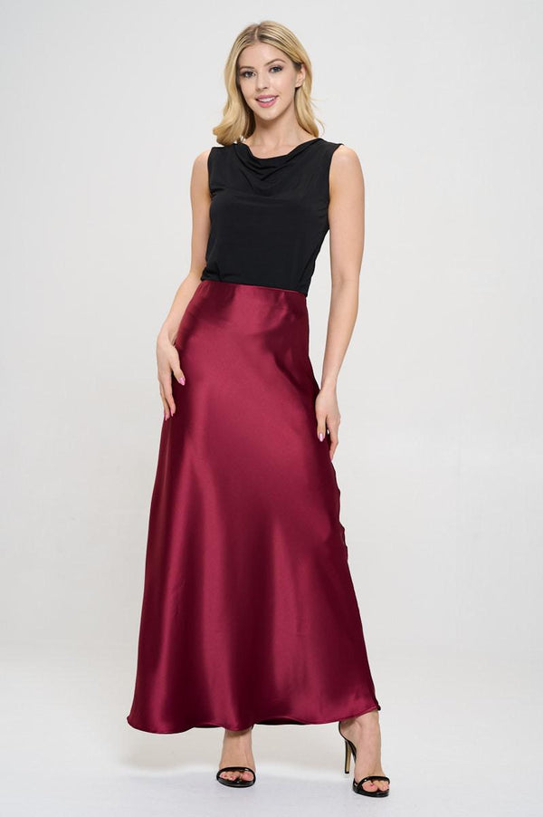 SILK SATIN MAXI SKIRT 6333