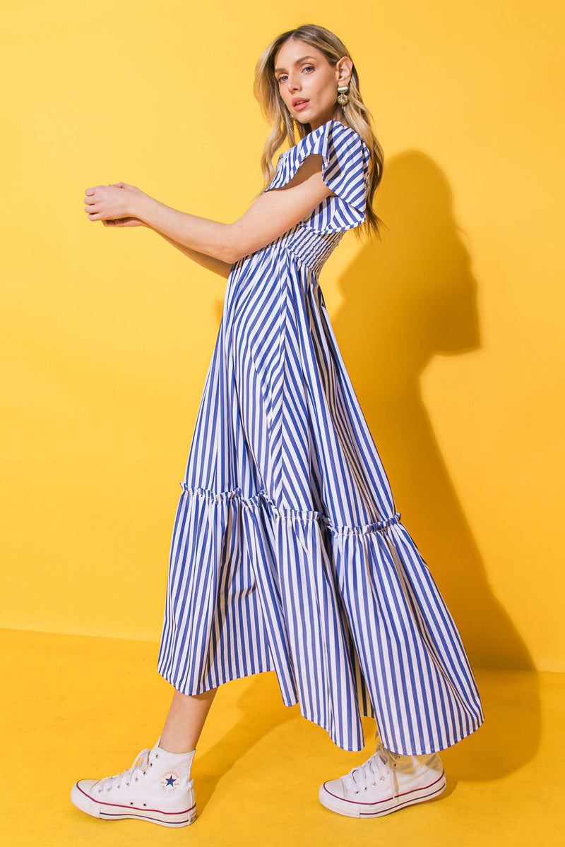 JUAZEIRO STRIPED MIDI DRESS 20069