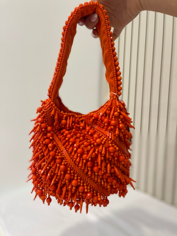 CLUSTER BEADED BUCKED BAG 184