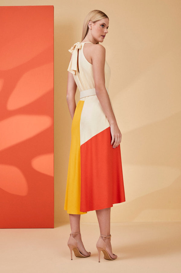 COLOR BLOCK MIDI DRESS CHOLET 901240315