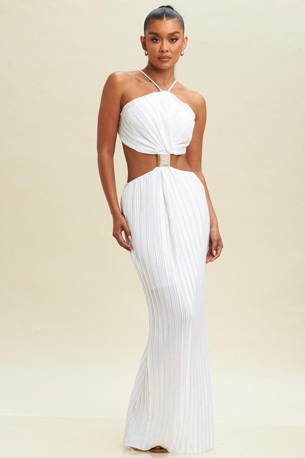 PLEATED MAXI DRESS 10592