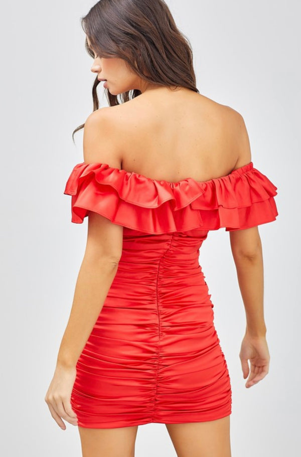 MELINDA RUFFLE MINI DRESS