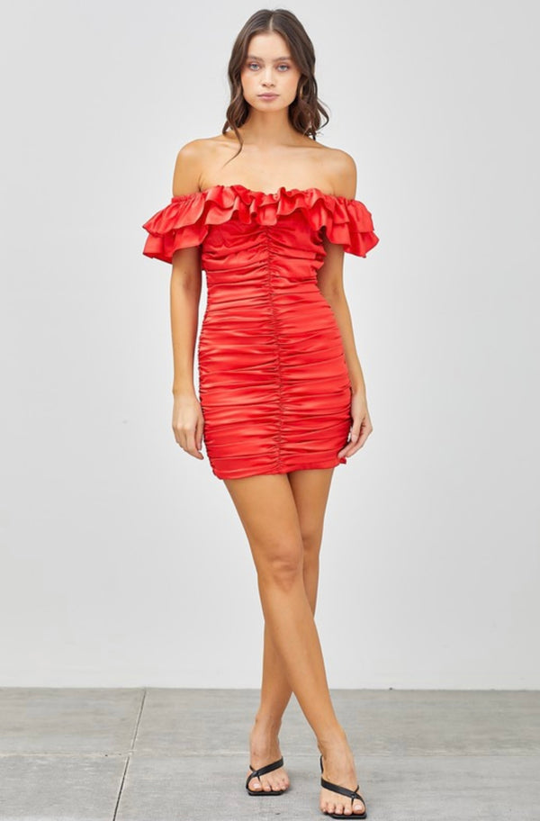 MELINDA RUFFLE MINI DRESS